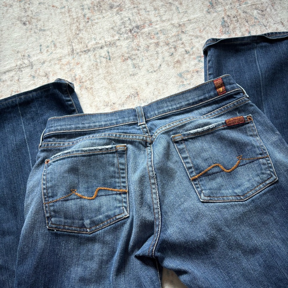 7 For All Mankind Blue Boot Cut Jeans